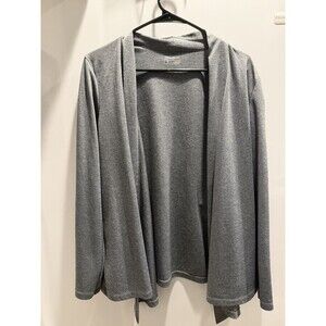 Eddie Bauer Women's Gray Long Sleeve Activewear Open Cardigan  Top Size L